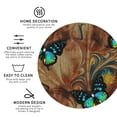 thumbnail image 4 of Pofeuu Vintage Butterfly Green Print Leather Coasters Set of 6, Round Cups Mugs Mat Pad for Home Kitchen Heat Resistant Drink Coasters,Round Shape, 4 of 7