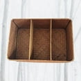 thumbnail image 3 of Seaweed Woven Desktop Storage Box 3-Compartment Woven Basket Debris Storage Basket (Yellow), 3 of 6