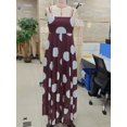 thumbnail image 6 of Brown Polka Dot Sheer Tiered Maxi Dress With Spaghetti Straps Flowy Cami Summer Sundress, 6 of 8