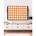 thumbnail image 3 of Outdoor TV Cover 40 to 43 Inch Weatherproof, Farmhouse Vintage Waterproof TV Screen Protector for Outside Decor with Zipper and Pocket 40"L x 25"H , Gingham Checkered Texture Burnt Orange, 3 of 7