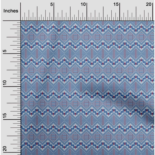 oneOone Silk Tabby Fabric Chevron & Triangle Geometric Print Fabric By The Yard 42 Inch Wide