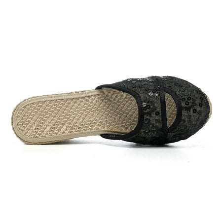 

PEASKJP Summer Sandals for Women 2023 Leisure Printed Women s Summer Non-Slip Slip On Beach Open Toe Slippers Casual Summer Shoes Black 7.5