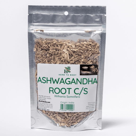 Herb To Body Ashwagandha Root Cut & Sifted (C/S) - 4oz - Premium Grade