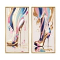 thumbnail image 2 of Designart "Art Deco High Heel Boots in Pink and Blue I" Fashion Framed Wall Art Set Of 2 - Blue Fashion Gallery Wall Frame Set For Home Decor, 2 of 7