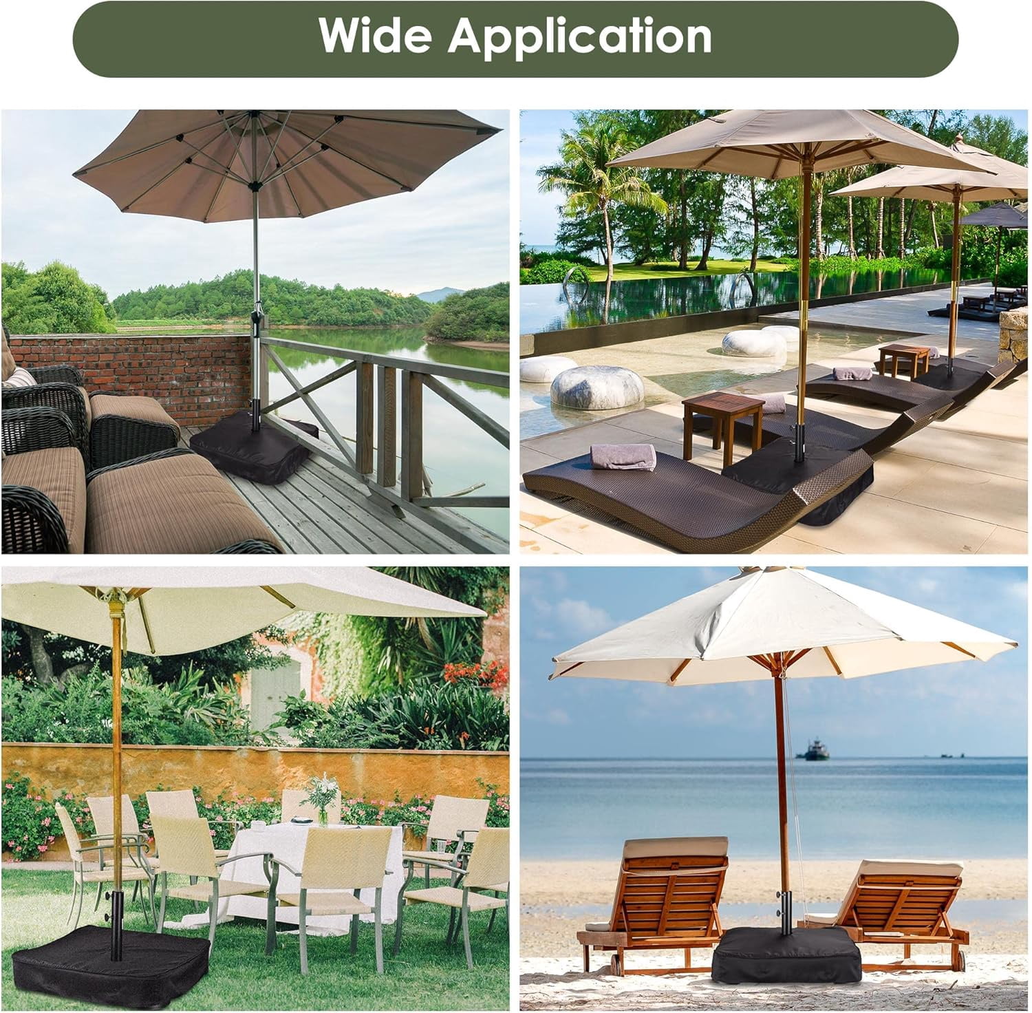 Outdoor Patio Umbrella Base Stand with Sand Bag 165 Lbs, 1ct/pk