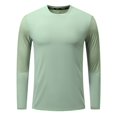 thumbnail image 6 of YUGYXL Mens Athletic Shirts with Thumb Hole Sports Fitness Quick-Dry Stretch T-Shirt Color Block Long Sleeve Crewneck Tees Green XXXL, 6 of 7