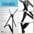 thumbnail image 3 of U.S. Art Supply 15" to 21" High Adjustable Black Aluminum Tabletop Display Easel with Arms, Portable Artist Tripod Stand, 3 of 6