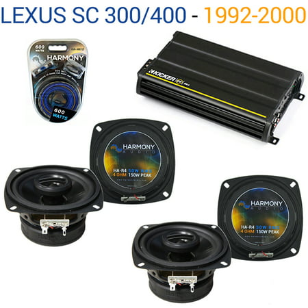 Lexus SC 300/ 400 92-00 OEM Speaker Replacement Harmony (2) R4 & CX300.4 Amp - Factory Certified