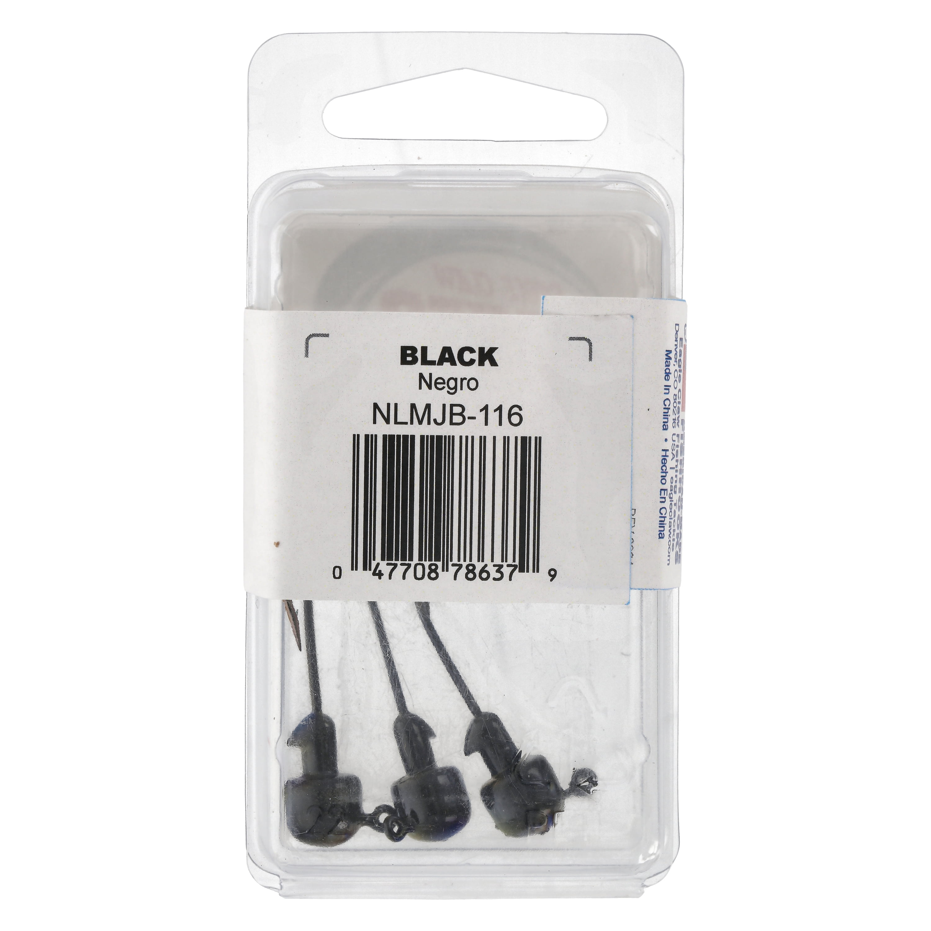 Lazer Sharp Tin Ned Jig Head - 3 pack - Hook size 1/0 - 1/16 oz - Black