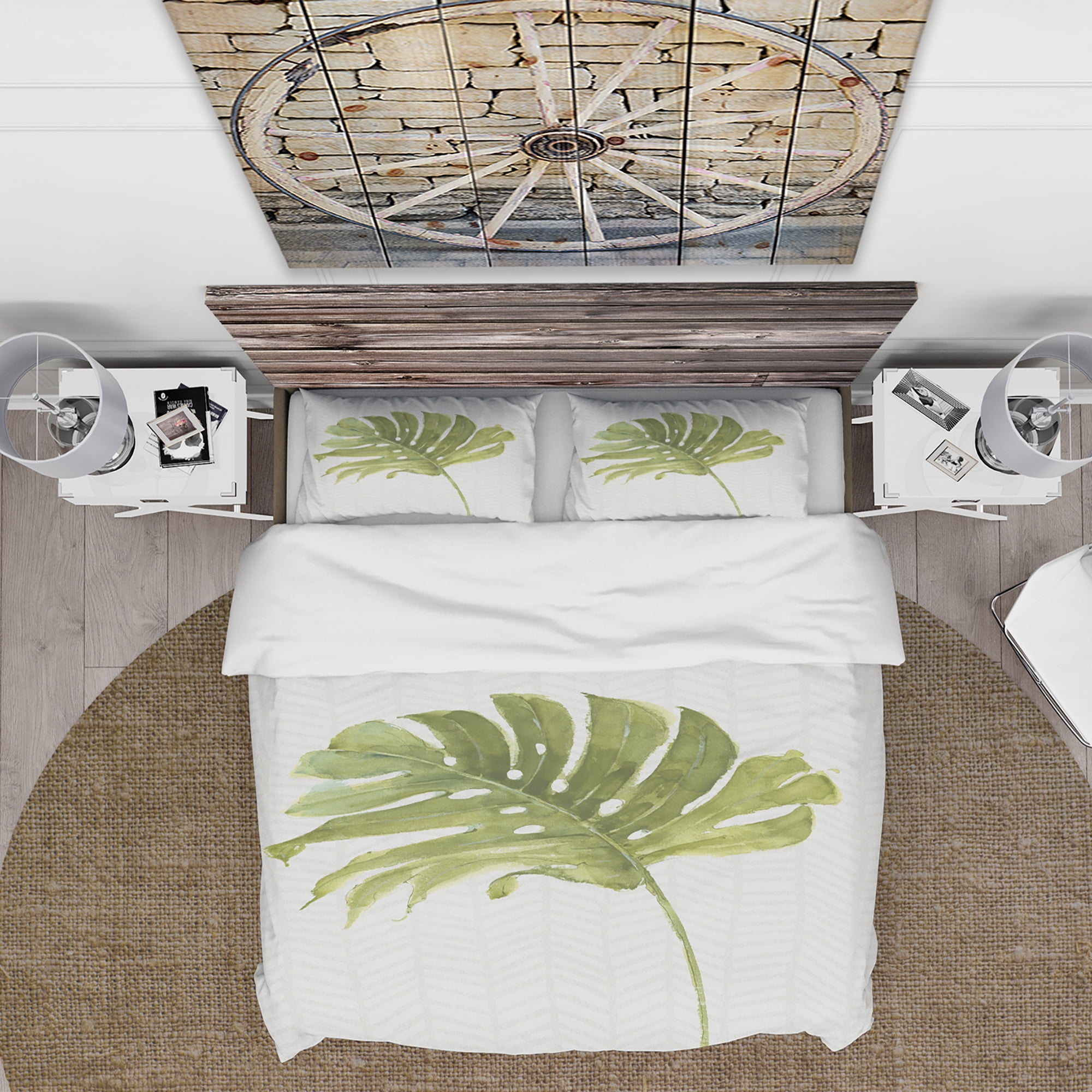 Designart 'Mixed Botanical Green Leaves VII' Cottage Duvet Cover Set