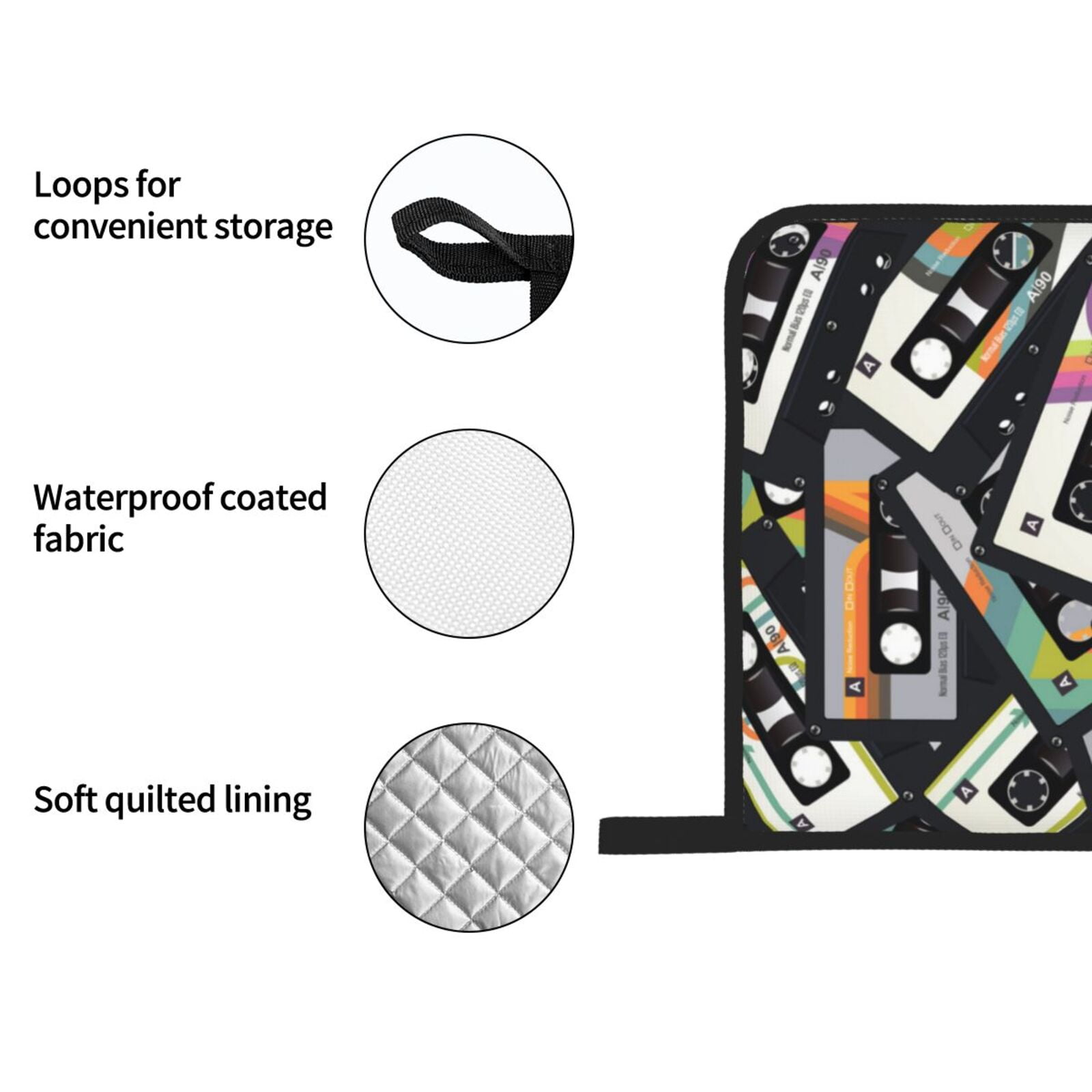 Retro Vintage Cassette Tape 4Pcs Oven Mitts and Pot Holders Sets Oven Kitchen Gloves Hot Pads for Cooking BBQ Baking Grilling