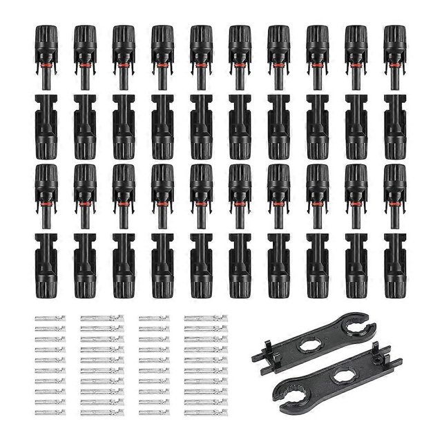 20pairs Solar Panel Connectors, Male/Female 1000V Solar Panel Cable Connector IP67waterproof,2assembly Wrenches