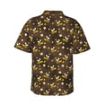 thumbnail image 3 of Daiia Flying Furry Honey Bees Hawaiian Shirt for Men Gentle Cotton Regular Short Sleeve Casual-Large, 3 of 9
