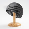 thumbnail image 3 of Tuque Tricotée Chaude Automne Hiver Hommes Femmes Couleur Unie Côtelée Bonnet Extérieur Coupe-Vent Épais Randonnée Cyclisme, 3 of 9