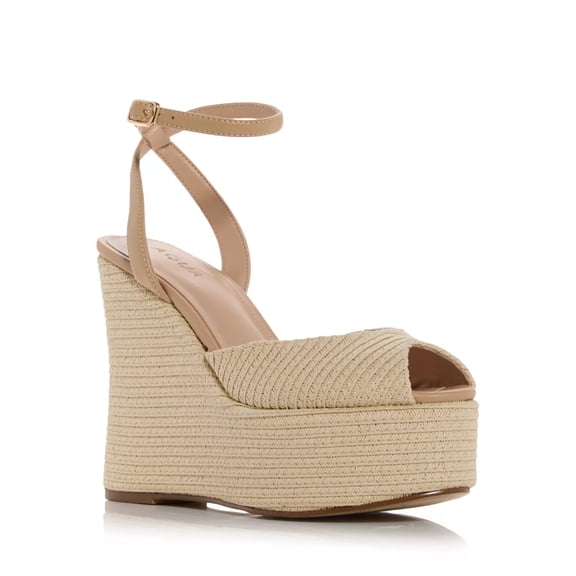 Aqua RAFFIA Women's Gabry Platform Sandals, US 10