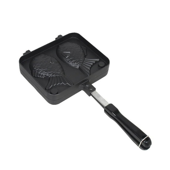 Mnycxen Japanese Pancake Maker Fish-Shaped Bakeware Waffle Pan 2 Cast Home Cake Tools Kitchen Dining Bar