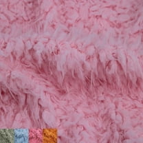 Stylish Fabric Flokati 60 In Curly Faux Fur Solid Sewing & Craft Fabric, 1 Yard, Baby Pink.