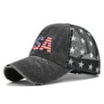 thumbnail image 3 of kaondbfi 4th of July Summer Patriotic Accessories Caps 250th Anniversary Usa Hat for Women Sun Hat Star Embroidery Cotton Baseball Cap Trucker Hat Adjustable Hip Hop Hat, 3 of 3
