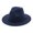 Navy, variant on CIENVNSTG Wide Flat Top Vintage Fedora Hat Unisex Belt Buckle Fashion Accessory for Party Church Occasions Red