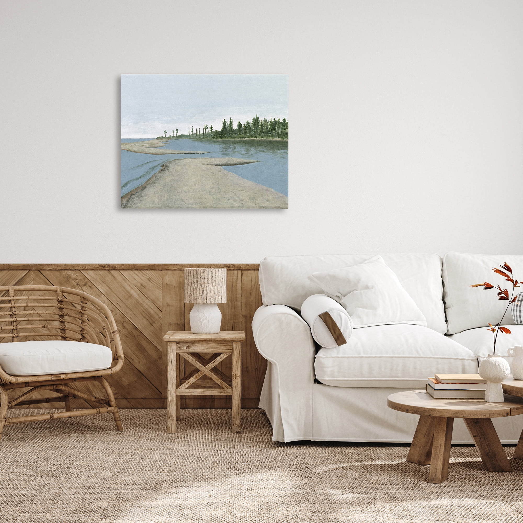 Stupell Industries Lake Waterfront Scenery Landscape Painting Gallery Wrapped Canvas Art Print Wall Art, 40 x 30