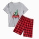 thumbnail image 3 of Pijamas familiares navideños a juego Camión a cuadros rojos con pijamas cortos de árbol de Navidad con pijamas de bebé, 3 of 3