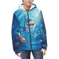 thumbnail image 3 of chaqlin Cartoon Shark Hoodies for Boys Girls 11-13 Causal Zipper Hoodie Sweatshirts Winter Long Sleeve Hooded Coat Kids School Jacket with Pockets, 3 of 7