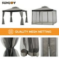 thumbnail image 6 of Sunjoy 10 x 10 ft. Soft Top Gazebo, Outdoor Patio Backyard Modern Grey 2-Tier Steel Frame Gazebo with Mesh Netting, 6 of 13