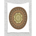thumbnail image 1 of Brown Mandala Tapestry, Vintage Oriental Mandala Ornamented with Simplistic Petals, Wall Hanging for Bedroom Living Room Dorm Decor, 40W X 60L Inches, Cocoa Umber and Pale Green, by Ambesonne, 1 of 2