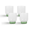 thumbnail image 2 of Elle Decor Set of 4 Water Drinking Glasses, 12 Oz Whiskey Tumblers, Clear with Green Base, 2 of 6