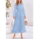 thumbnail image 4 of Vestido largo PRETTYGARDEN para mujer, elegante, con lunares suizos, azul claro, 4 of 9