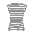 thumbnail image 5 of WTXUE Tank Tops Sleeveless, Scoop Neck Women's V-Neck Striped Casual Vest Summer Casual Top Solid Casual Tops for Women Gray S, 5 of 9