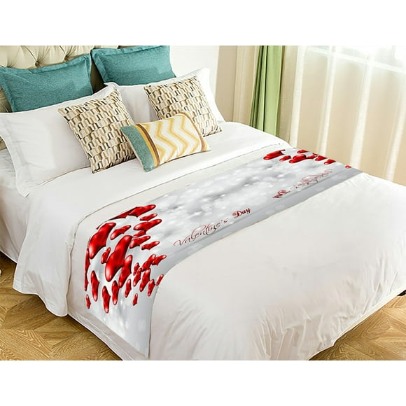 EREHome Valentine's Day Bed Runner Bed Scarf Bed Decor 20x95 inch