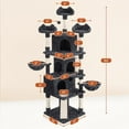 thumbnail image 2 of YEXJ Large Cat Tree Tower for Large Cats, 76.5in Multi-Level Cat Tower with 3 Condos & Perches, 9 Scratching Posts and 2 Baskets, Cat Climbing Tree for Indoor Cats, Black, 2 of 9