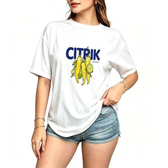 Womens Graphic Tees Short Sleeve T Shirts | Loose Casual Tops for Teen Girls, Citrik Chili Lime Vintage Graphic T-shirts
