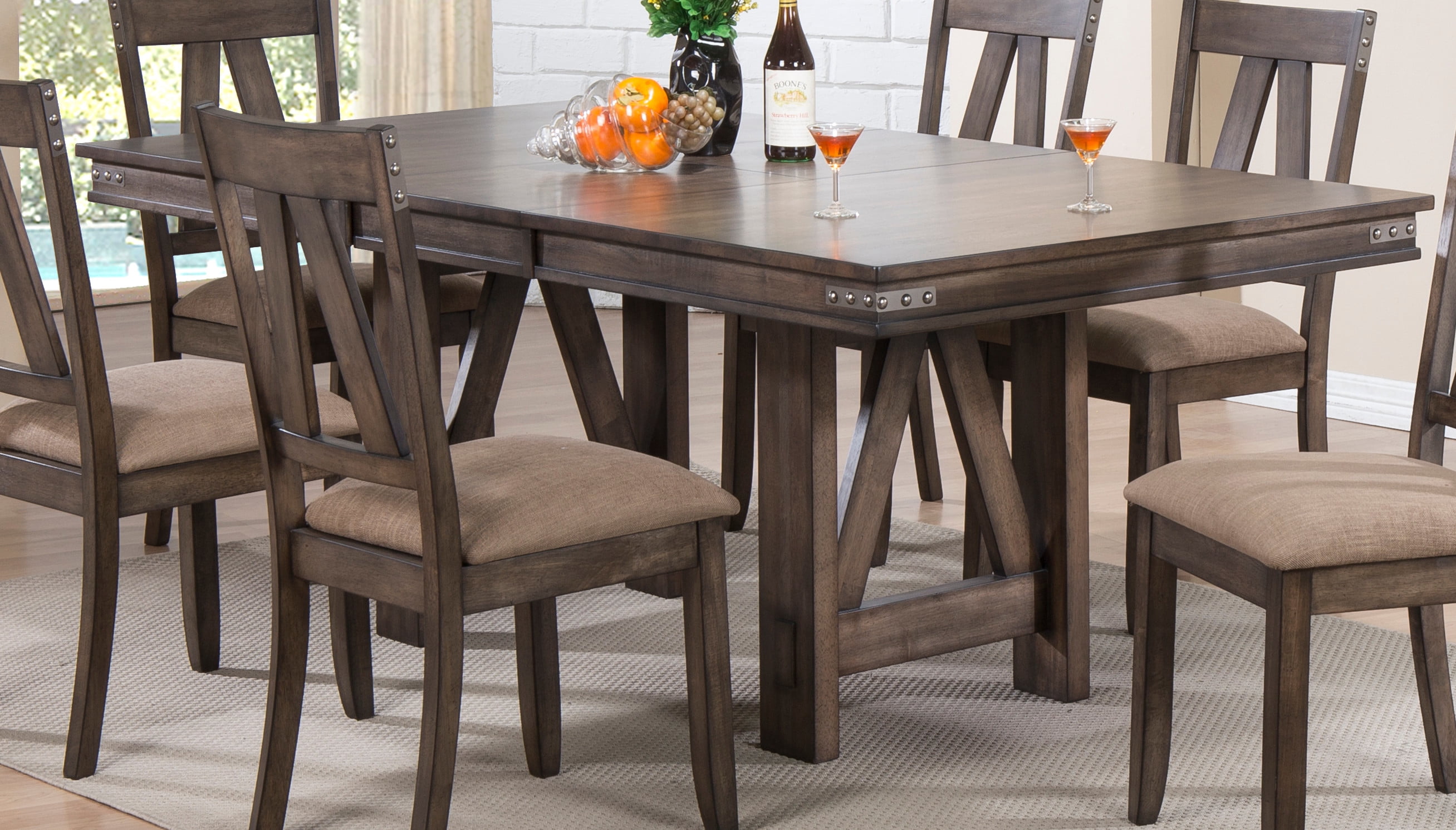 Brown Wood Rectangle Dinette Dining Room Table With 18" Butterfly Extension Leaf - Walmart.com