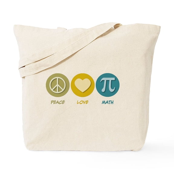 CafePress - Peace Love Math Tote Bag - Unisex Canvas Tote Bag, Beige, 1-Piece