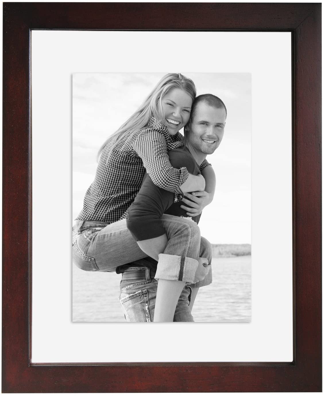 MCS 8x10 Wood Floating Picture Frame Walnut