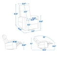 thumbnail image 3 of Heat Massage Manual Recliner Chair with Rocker and Swivel in Fabric for Living Room, Light Grey, 3 of 19