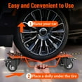 thumbnail image 3 of Kojooin Heavy Duty Car Wheel Dolly Set, 4000LBS Car Moving Dolly, Wheel Dollies Car Tire Stake Set of 2 Piece, Car Tire Dolly Cart Moving Cars, Trucks, Motorcycles, Boats, Orange, 3 of 7