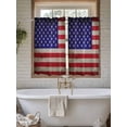 thumbnail image 7 of Kitchen Curtains 45 Inches length, American Flag Window Treatment Curtain Drapes, USA Flag Retro Lightweight Window Panels for Living Room Bedroom, 52"x45", 2 Panels, 7 of 7