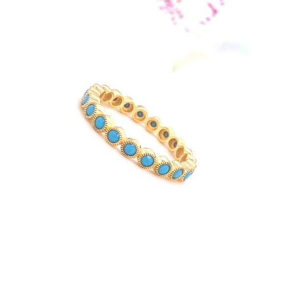 Jewel StudioTurquoise Band Ring Full Eternity Band Ring Women Ring Wedding Band Gift For Her