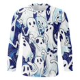 thumbnail image 4 of XINPING Men Halloween Long Sleeve Top, Crewneck Pullover Shirt, Pumpkin Ghost Graphic, Fall Winter Casual Streetwear Tee, Spooky Season Apparel, 2026 Fashion Style, 4 of 5