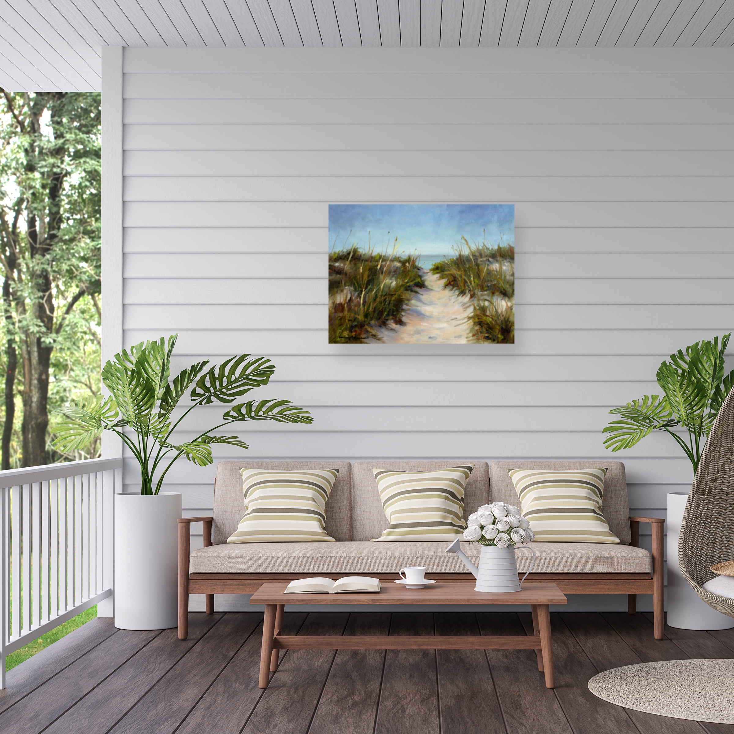 Barbara Chenault 'Seagrass And Sand' Outdoor Canvas 14x19
