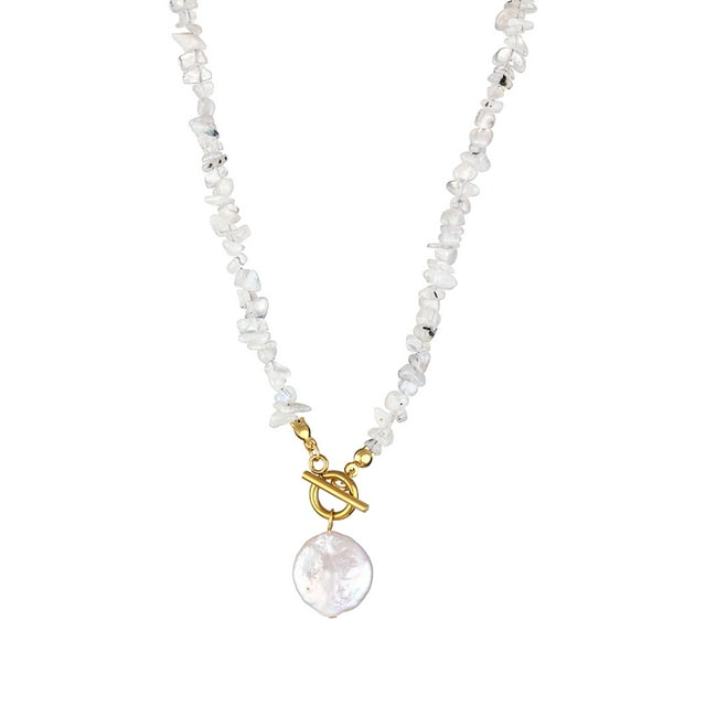 Qarigey Hermosos regalos, collar de escombros irregulares naturales para mujer, estilo vintage atemporal, único Ropa, zapatos y accesorios Miscelánea Color transparente