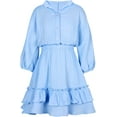thumbnail image 1 of Girls Dresses,Solid Casual Tiered Swing Midi Dress for Girls 5-6Years, 1 of 10