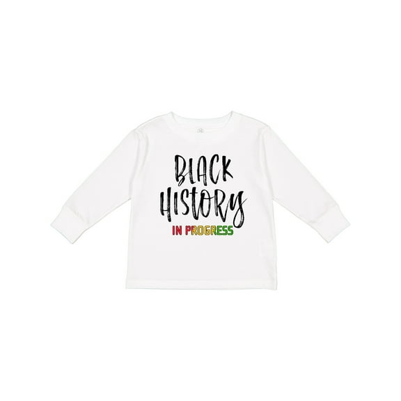 Inktastic Black History in Progress Boys or Girls Long Sleeve Toddler T-Shirt