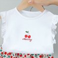 thumbnail image 5 of TOWED22 Infant Baby Girl Clothes 2 Piece Graphic Print Ruffle Sleeve Top Tank and High Waist Shorts Set Summer Outfits Soft Everyday Clothing(White,18-24 M), 5 of 6