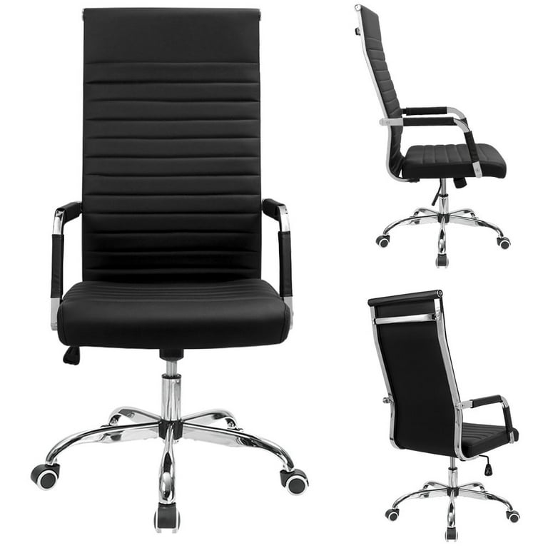 Lacoo Faux Leather High-Back Executive Office Chair with Lumbar Support,  Black