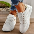 thumbnail image 3 of Dakaela Fashion Sneakers for Women Low Top Comfortable Cushioned Running Walking Tennis Shoes White 8, 3 of 7