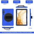 thumbnail image 4 of XYX Case for Samsung Galaxy Tab S7 FE 12.4 inch SM-T730/SM-T733/SM-T736B with 360 Degree Rotating, Hand Strap, Shoulder Strap, Blue, 4 of 7